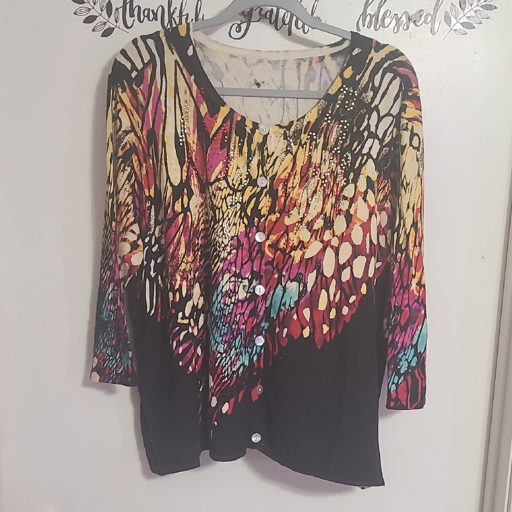 Multicolor Abstract Women's Top